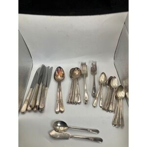 1847 Rogers Bros IS‎ Silverplate Flatware Set Floral Antique Serving Pieces
